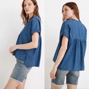 MADEWELL Indigo Lakeline Popover Shirt in Rainbow Heart